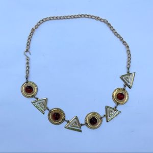 Women’s chain belt with jeweled shapes